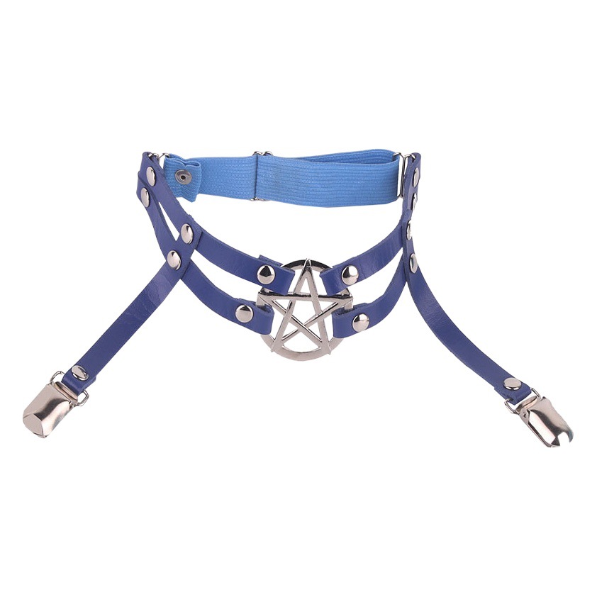 Fábrica auto-venta estilo coreano pentagrama decoración ajustable pierna anillo europeo y americano sexy duckbill hebilla Liga