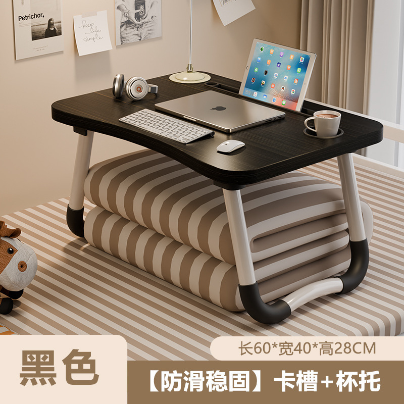 [60*40*28] 블랙 브러시드 커브 데스크탑 + 카드 슬롯 + 컵홀더