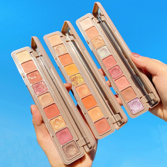 Keyboard fingertips eye shadow palette nine-color pearl matte shimmer waterproof earth tone highlight blush integrated eye shadow palette