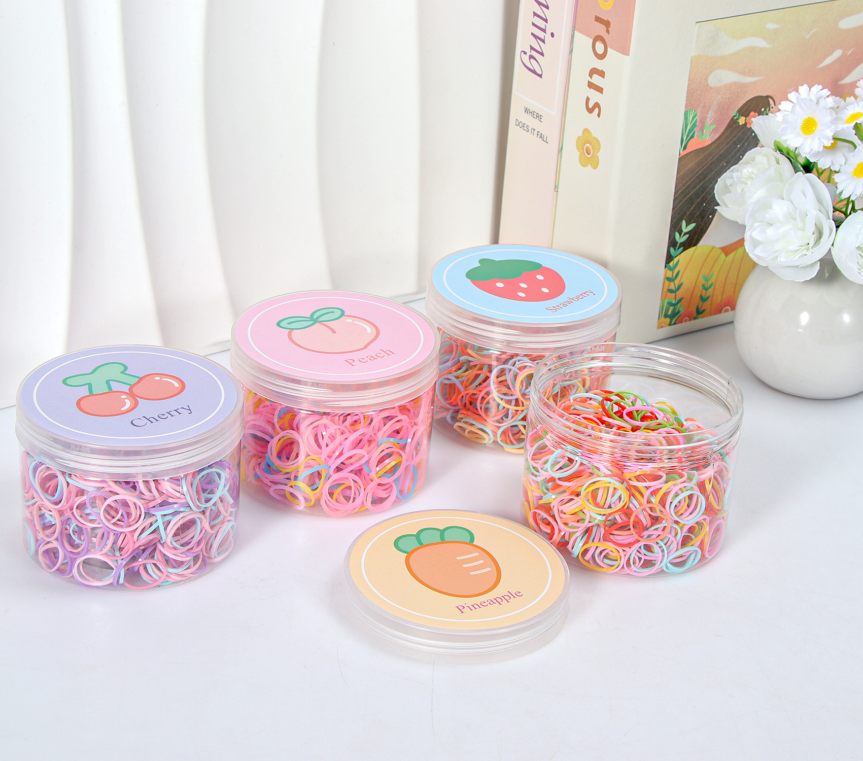 Banda de goma negra para niños, alto valor elástico, duradero, lazo para el cabello, no daña el cabello, anillo para el cabello de goma, accesorios para la cuerda para la cabeza, puesto