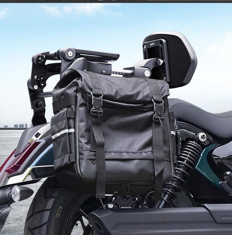 Suitable for Zongshen Cyclone Aqs250 Bumper Folding Backrest Quick-Release Side Bag Rear Rack Rear Backrest Modification Parts