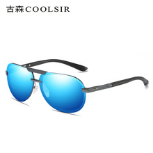 跨境男女同款复古铝镁偏光太阳镜无边框偏光蛤蟆镜驾驶墨镜6515