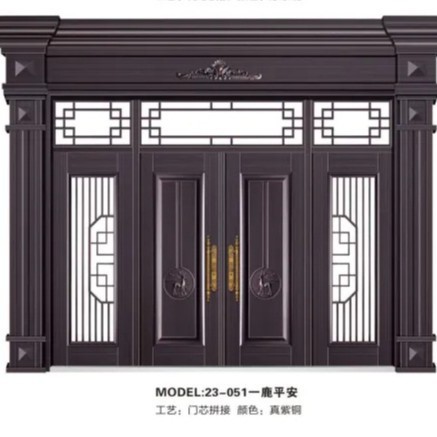 定制轻奢进户防盗门仿铸铝四开子母面包门乡村高档非标别墅大门