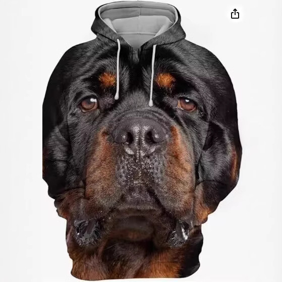 Animal Rugby and Dog Pattern 3D Digital Printing Cross-Border New Men's and Women's Casual Pullover Hoodie