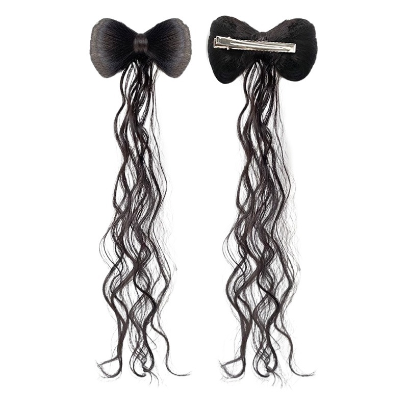 Peluca clip medio lazo arco Cola de Caballo peluca pelo artificial Cola de Caballo falsa dulce fresco chica caliente peluca trenza alta cola de caballo