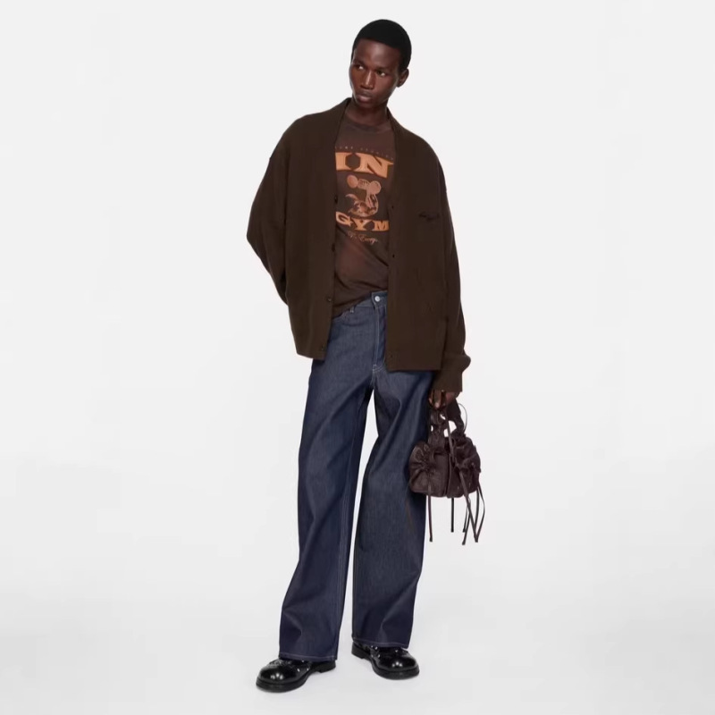Cross-Border Trendy Brand High-Quality A-C In-Stock Real-Shot Vintage Style Raw Denim Loose Wide-Leg Jeans Unisex
