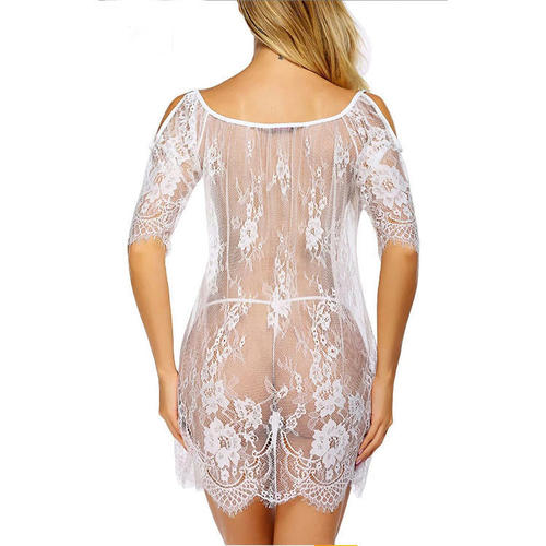 European Station Eyelash Sexy European and American Women Sleeveless Short Skirt Lace Cover-up Mini Doll Suit S-4XL
