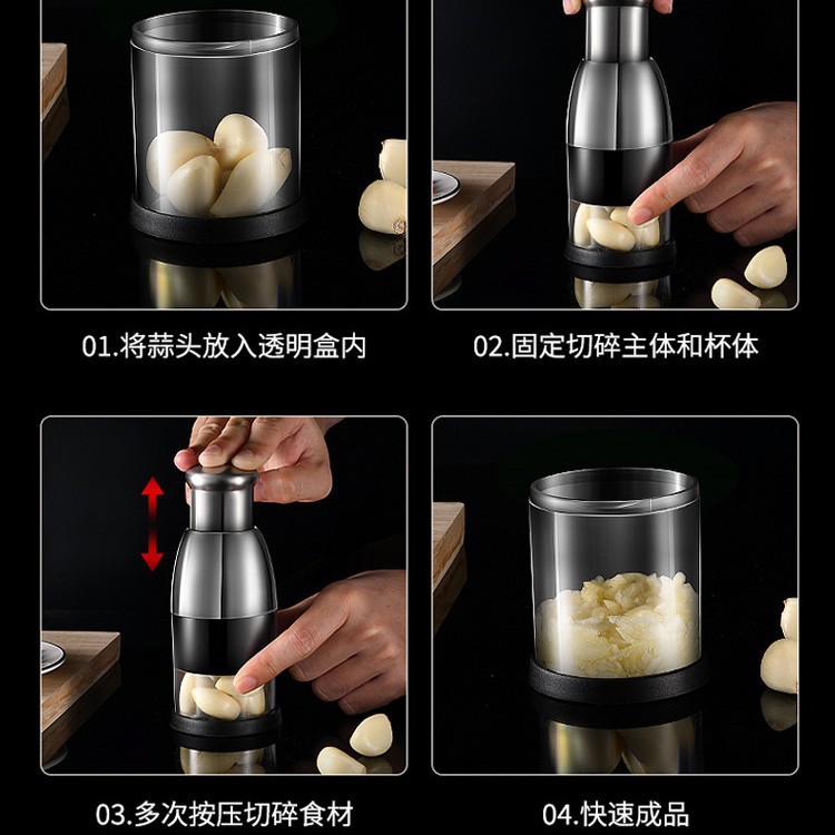 304 palo de acero inoxidable palo de palo de ajo casero barro de cocina herramienta de prensa de cocina multifuncional