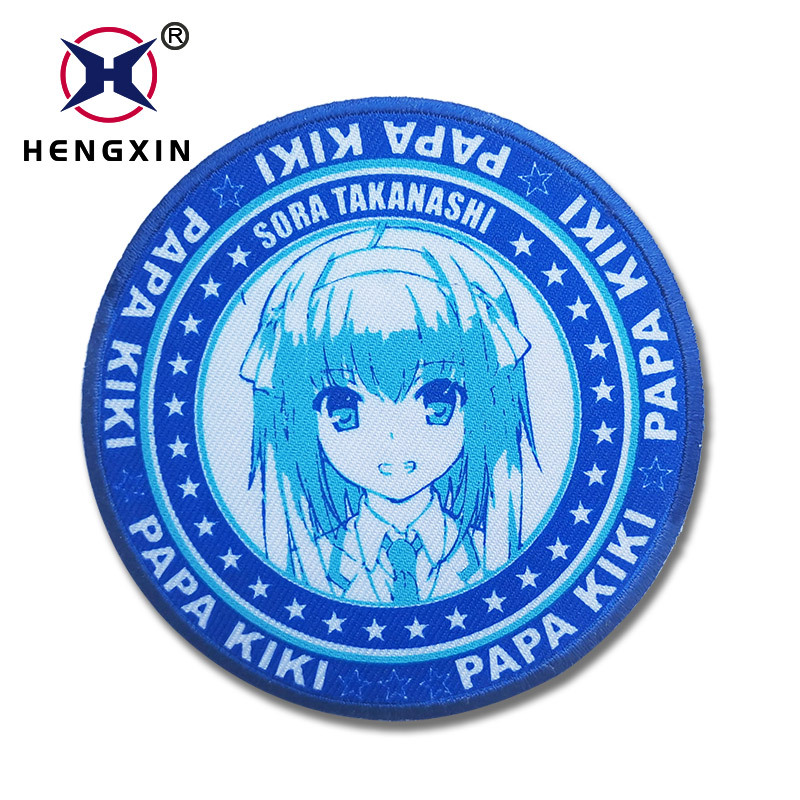 厂家直销电脑刺绣臂章绣花标章胸针织唛锁边章袖章胸章织标圆章