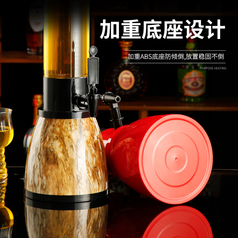ザビール酒砲商用発光酒柱創意酒塔3Lジュース桶蛇口付き商用カフェテリア飲料機|undefined