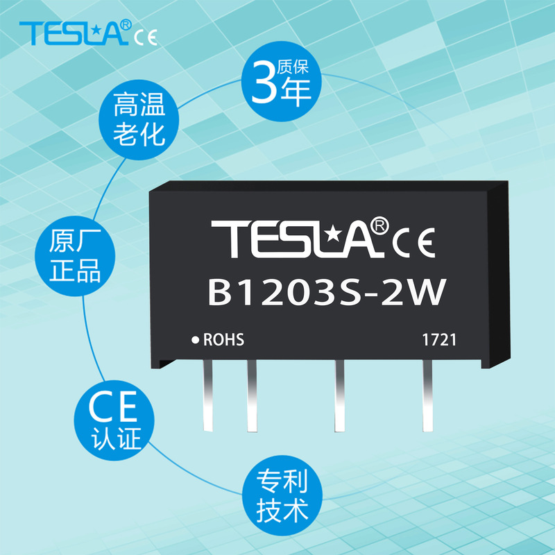 DC-DC isolated power module outputs 3, 5, 9, 12, 15, 24v B1203S-2W