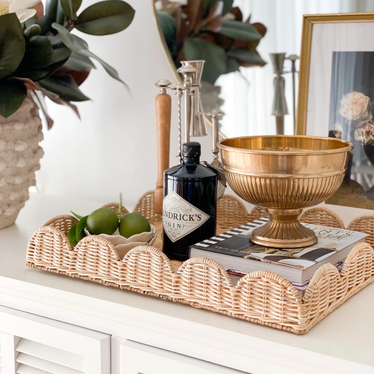 Bandeja de almacenamiento de ratán de jardín ratán natural hogar impermeable y a prueba de moho Almacenamiento de inactividad bandeja de frutas bandeja decorativa