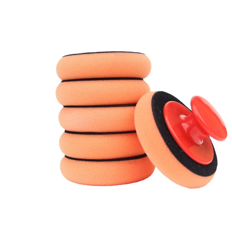 Waxing Sponge suit Waxing Sponge Handle Round Plastic Car Beauty Manual Polishing Sponge Upper Wax Brush
