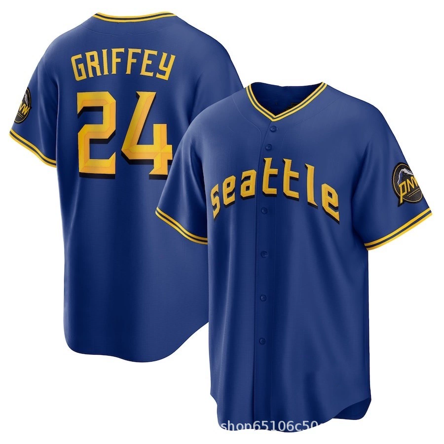MLB Baseball Sailor Team Rodriguez#44Griffey#24 Milk White Blue Green Вышитые игроки - кросс-бордер релиз