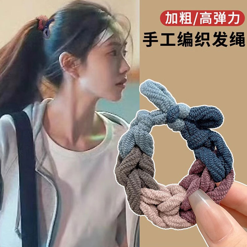 grueso de alta elástica mariposa trenzada cabello cabello de mujer cabello de cabello de cola de caballo cabello de alta sensibilidad correa de cabello adornamiento de cabello