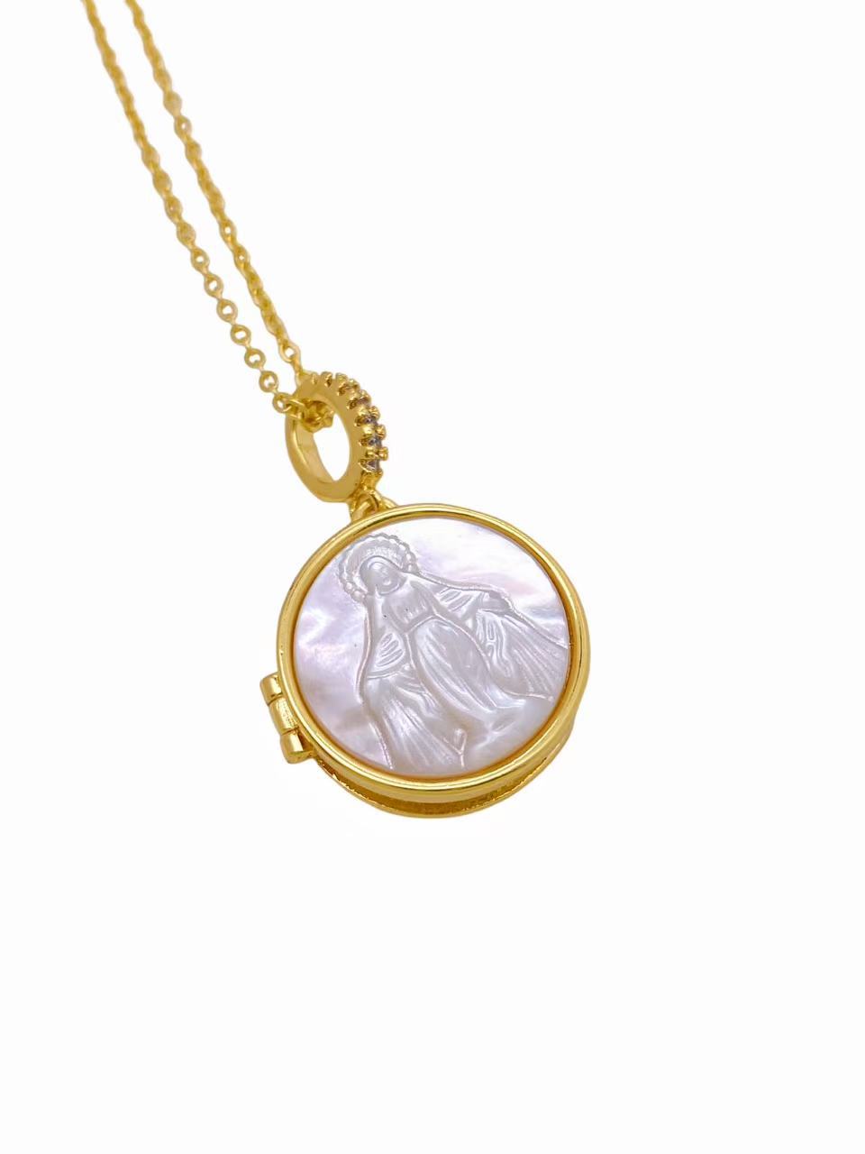 Copper Chain Material Wholesale Jewelry Elegant Vintage Style Human Geometric Copper Shell Plating Cable Chain Pendant Necklace