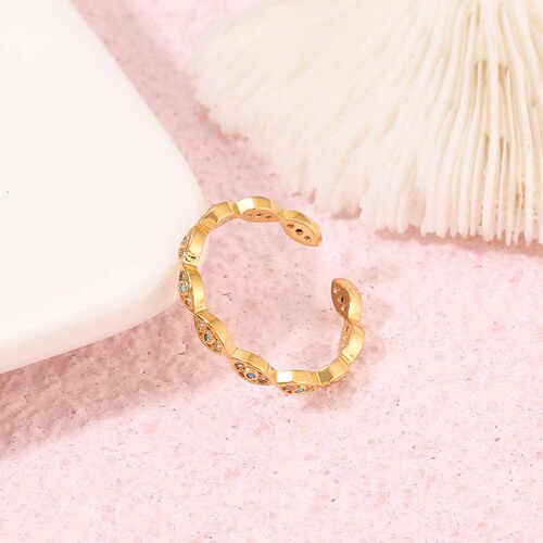 Zhongxing new hand jewelry ring gold-wrapped niche design European and American style ins light luxury opening adjustable non-fading ring