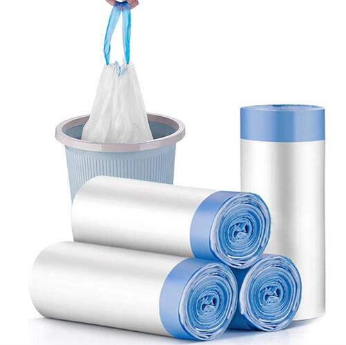 4-gallon drawstring garbage bag with thickened material, tear-resistant, handle design, large size, best-selling