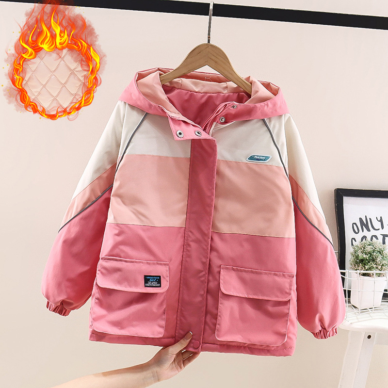 2026 Girls' Winter New Thickened Windproof Jacket, Mountaineering Suit, Outdoor Sports Jacket, Cotton-padded Jacket