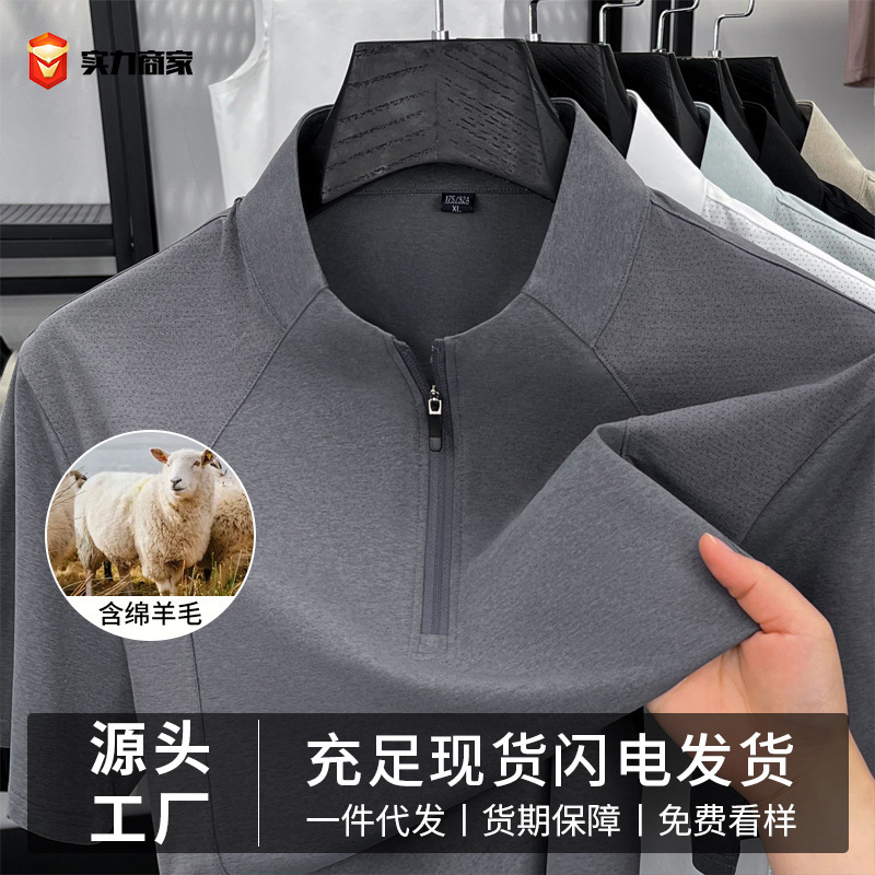 Bird's Same Style Summer New Outdoor Quick-Dry Sports Half-Zip Polo Shirt for Men with T-Sleeve Stand Collar Short-Sleeve Base Shirt Bird's Same Style Summer New Outdoor Quick-Dry Sports Half-Zip Polo Shirt for Men with T-Sleeve Stand Collar Short-Sleeve Base Shirt