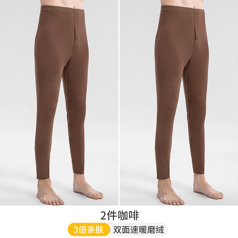 Pantalones calientes de otoño de cotton, pantalones cálidos para hombres, pantalones de algodón sin marcas de doble cara, pantalones de invierno nuevos