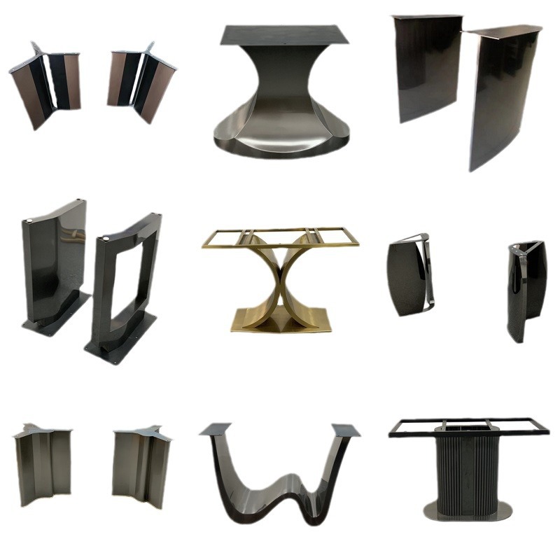 Mesa de acero inoxidable soporte de piernas de mármol base de lujo ligero marco de soporte de tabla de roca mesa redonda pie de mesa larga isla marco de mesa pie de comedor