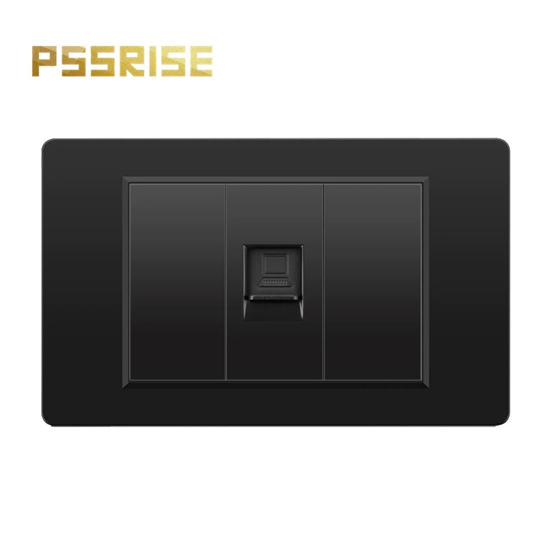 Черная настенная панельная розетка с 118 тип switch, тайваньская розетка с 20W type-C, шесть отверстий