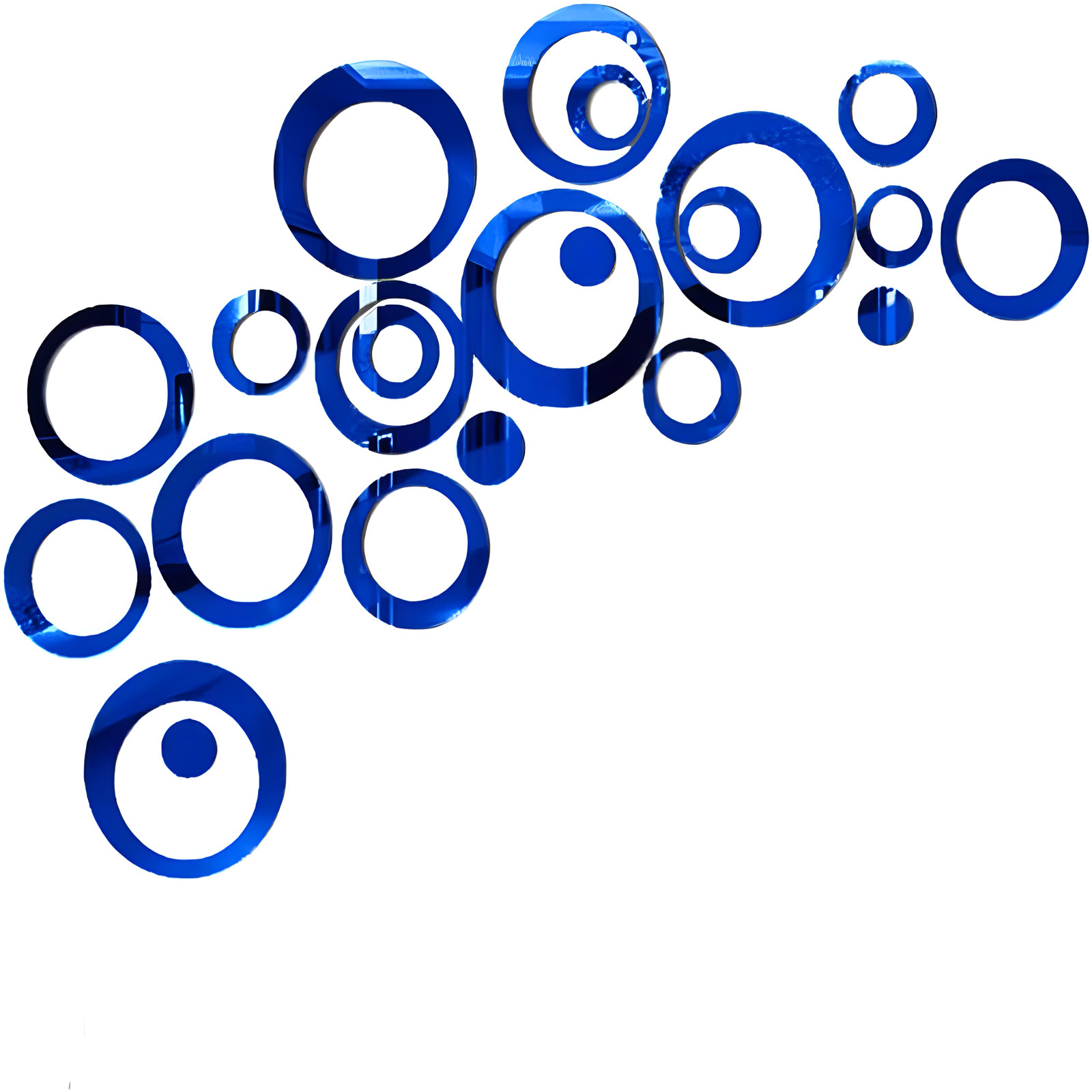 24 Pieces 3D Acrylic Mirror Round Living Room Bedroom TV Background Circle Home Wall Stickers_voghion.com