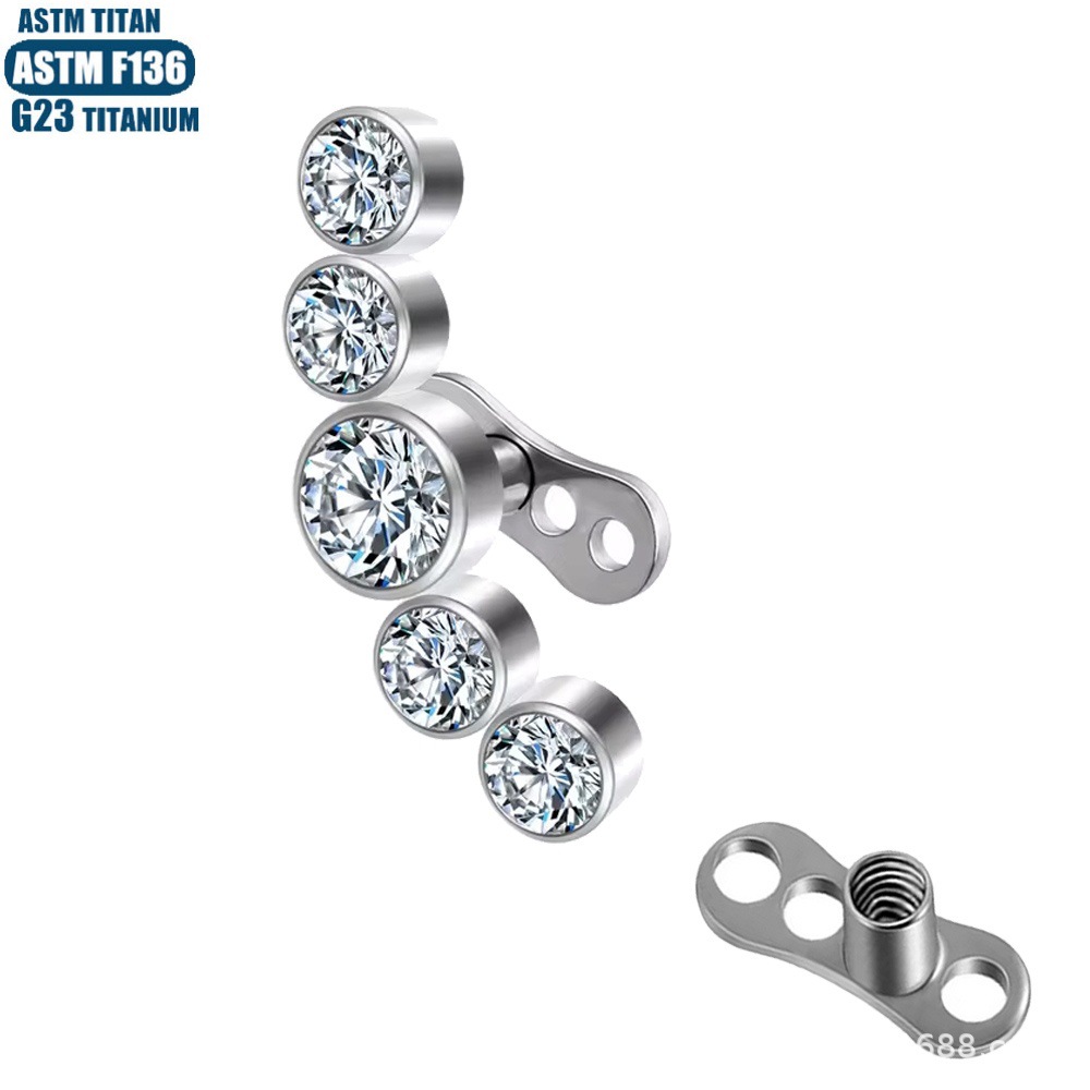 Pointed labret stud close-up product detail