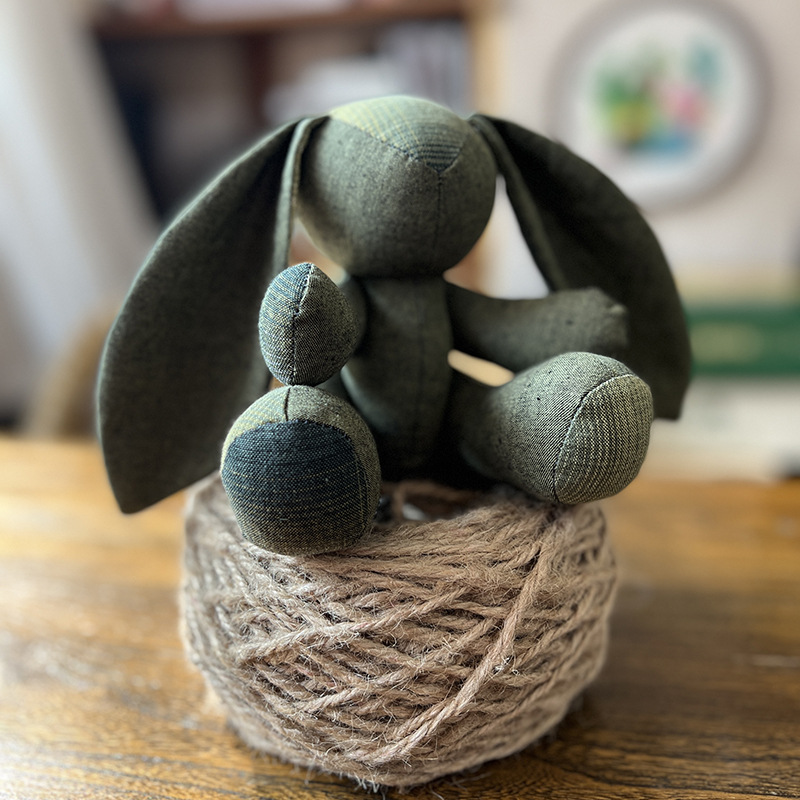 Patchwork creativo conejo muñeca Lu bordado hecho a mano material de bricolaje Paquete de regalo de los niños decoración del hogar grandes orejas de conejo