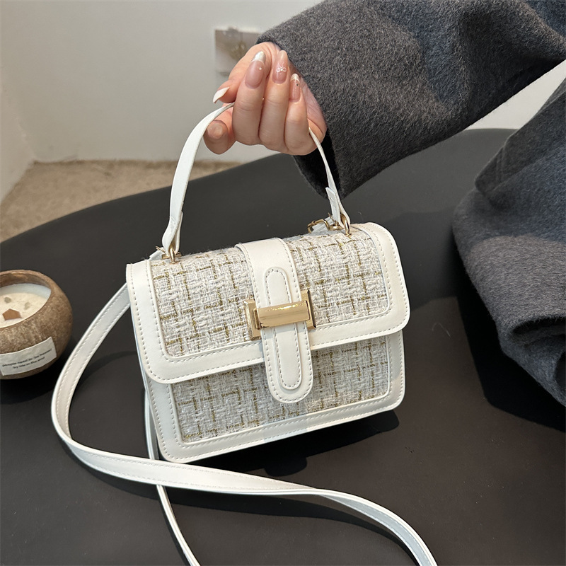 2024 invierno nuevo gran capacidad textura simple portátil hombro único axilar bordado de diamante bolso de mano
