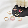 Fashionable jewelry, set, ring, European style