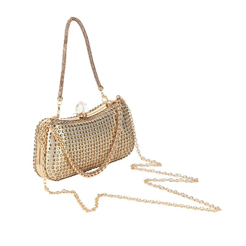 Borsa a mano con catena versatile, da donna, da sera, da sposa, da festa, con pochette piena di diamanti_voghion.com