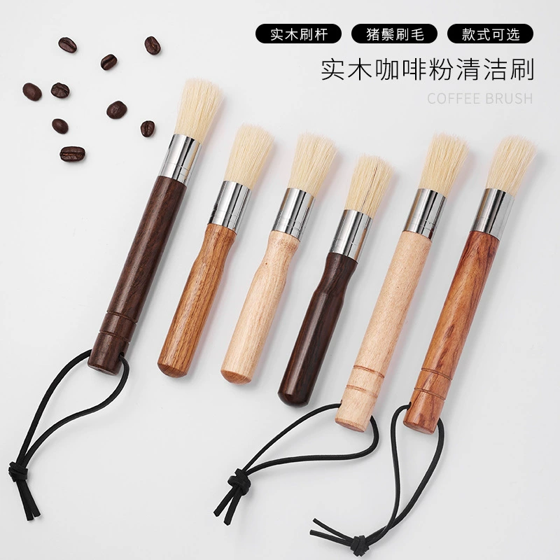 Прямая доставка с места происхождения: щетка для кофемашины, щетка для чистки кофемолки, щетка для кофейного порошка, щетка для чистки щетины из цельного дерева.