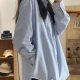 Blue Striped Shirt Women's Spring Spring 2025 New Design Sense Work Base Shirt Layover Long Sleeve Top