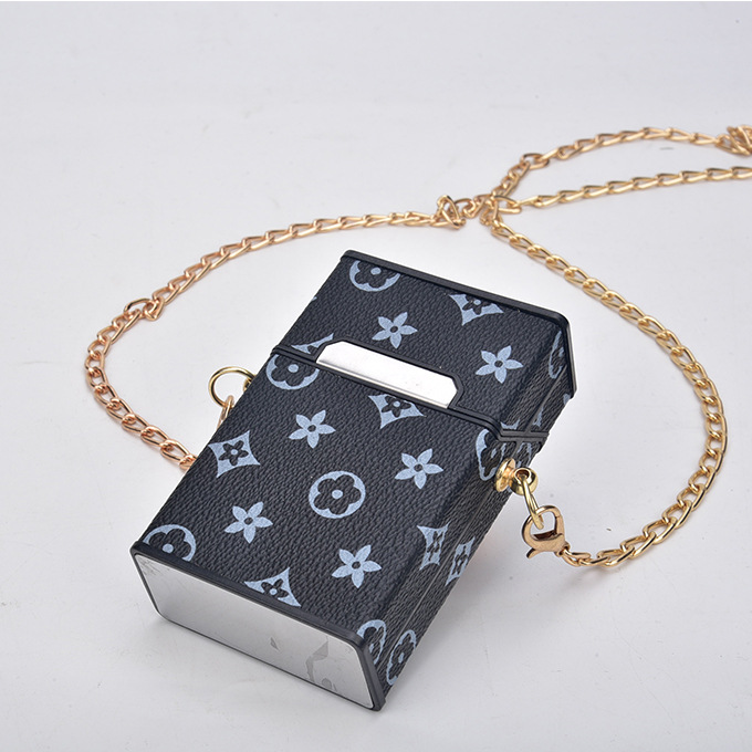 Caja de cigarrillos 20 paquetes Caja de regalo Caja de cigarrillos en bruto de cuero Caja de cigarrillos magnética portátil personalizada para niños Caja de cigarrillos anticolisión y a prueba de humedad para niñas