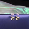 Silver needle, fashionable universal earrings, silver 925 sample, internet celebrity, simple and elegant design