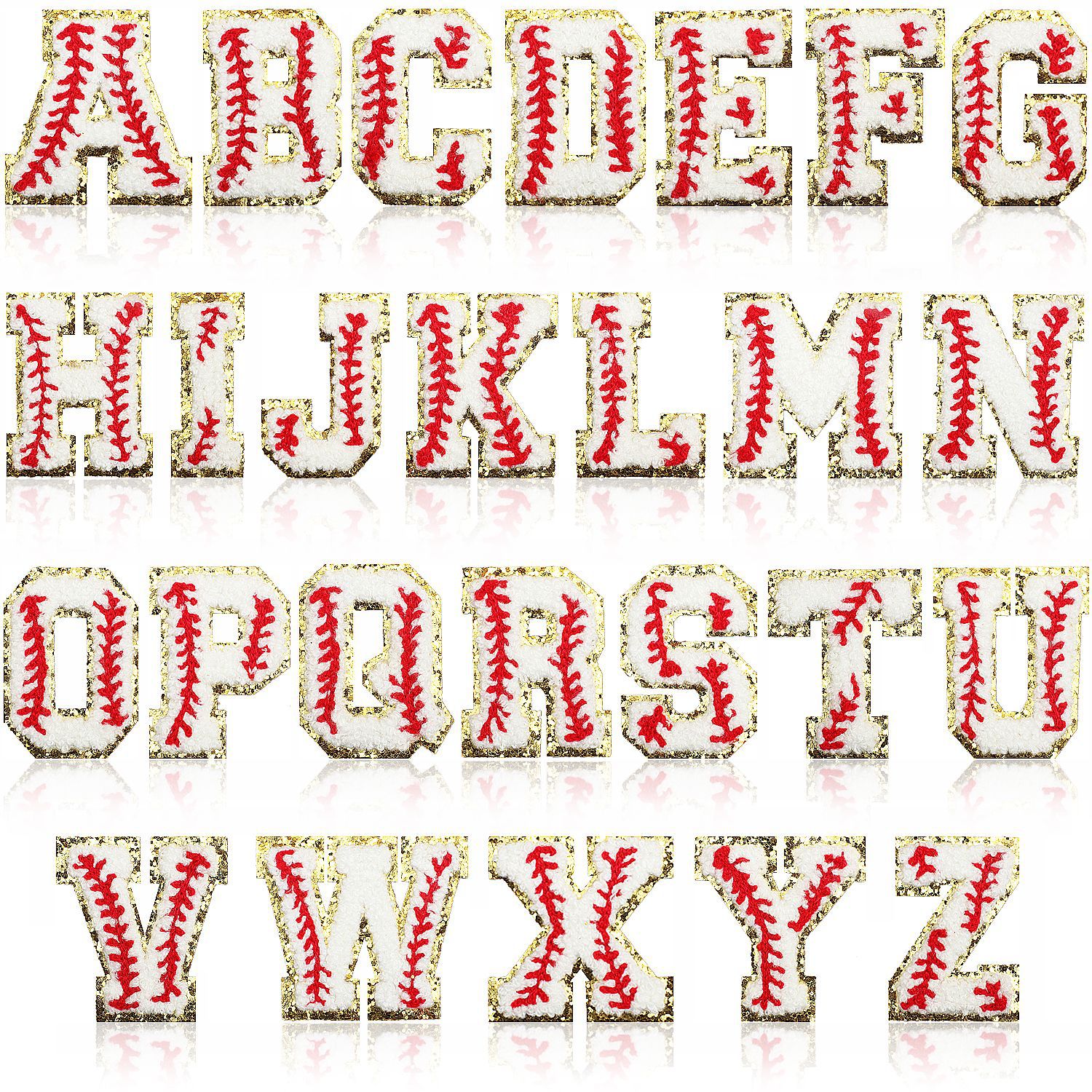 啸天5.5cm棒球纹字母刺绣布贴衣服装饰英文字补丁贴电脑刺绣章仔