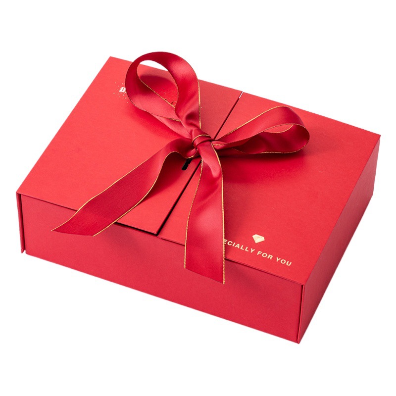 Año nuevo rojo split caja de regalo boda caramelo doble puerta caja de regalo creativa en stock al por mayor