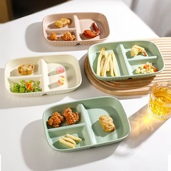 跨境ins風餐盤分餐盤家用定量一人食單人吃飯盤子陶瓷好看馬卡龍