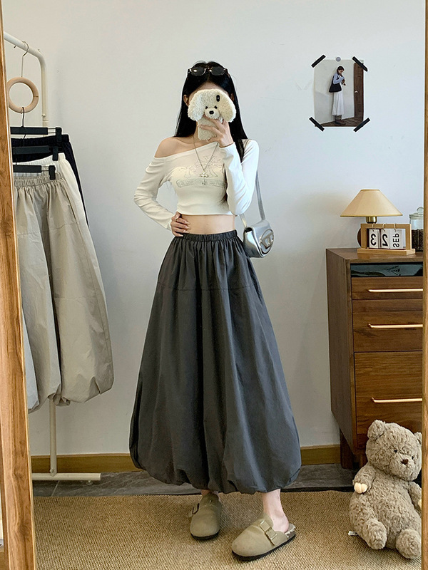 2025年秋装新款胖mm大码女设计感显高显瘦气质百搭花苞裙半身裙|undefined