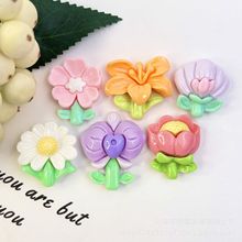 夏日风万物复苏多色花朵鸡蛋花向日葵太阳花树脂材料配件发饰