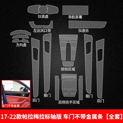 Car interior film, Porsche Interior Film Macan - 17-25-panamera-standard-axle-version-door-without-metal-strip-full-interior-film