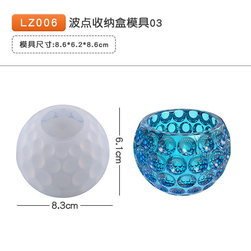 36 epoxi vela molde cristal racimo bola arco Polka Dot cubo vela almacenamiento hecho a mano resina silicona molde