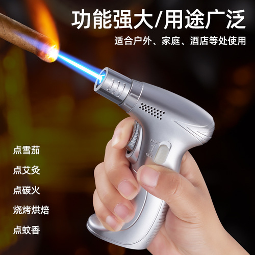 Handheld welding gun three-fire flame gun igniter windproof lighter point moxibustion cigar barbecue baking manufacturer wholesale