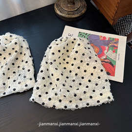 春夏小众ins波点立体花瓣包头帽女氛围感薄款透气甜美堆堆帽冷帽