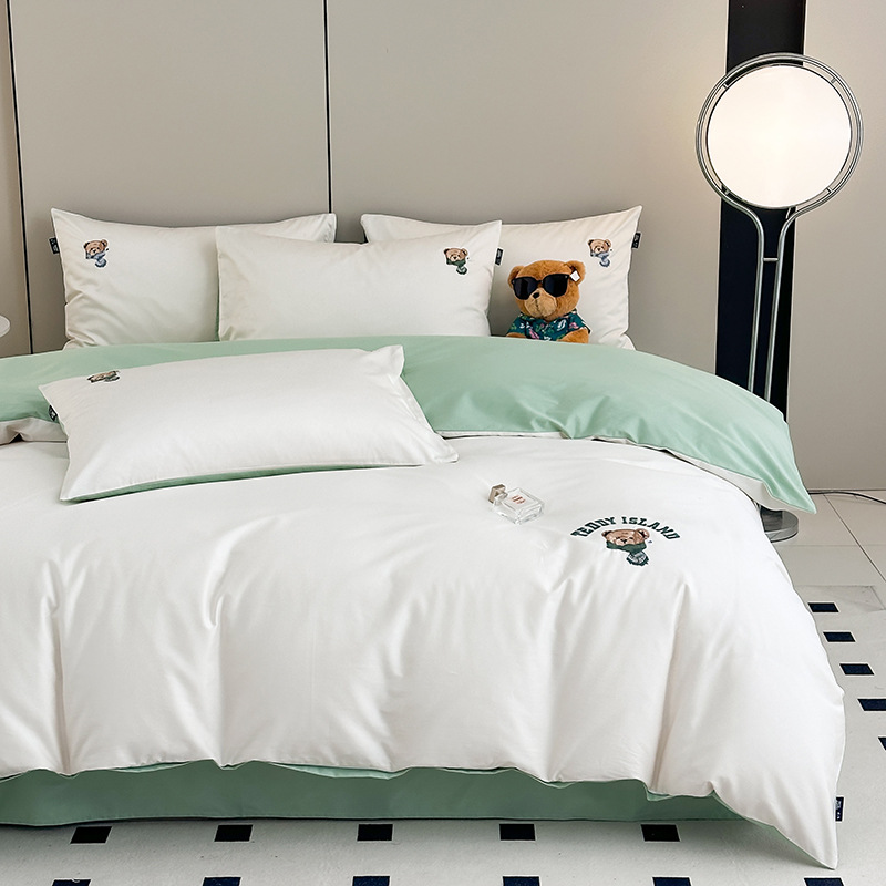 Teddy Ailan's New 100-Count Cotton Fabric Thickeneded Four-Piece Set Is Not Easy to Fade, Classy and Atmospheric, Shipped from Nantong