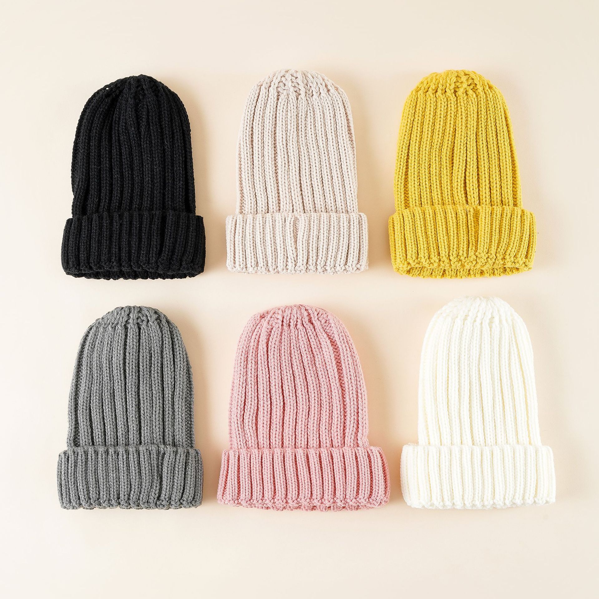 Sombrero de lana de punto Otoño e Invierno de las mujeres estilo coreano simple japonés lindo invierno cálido frío sombrero ins Corea del Sur moda invierno