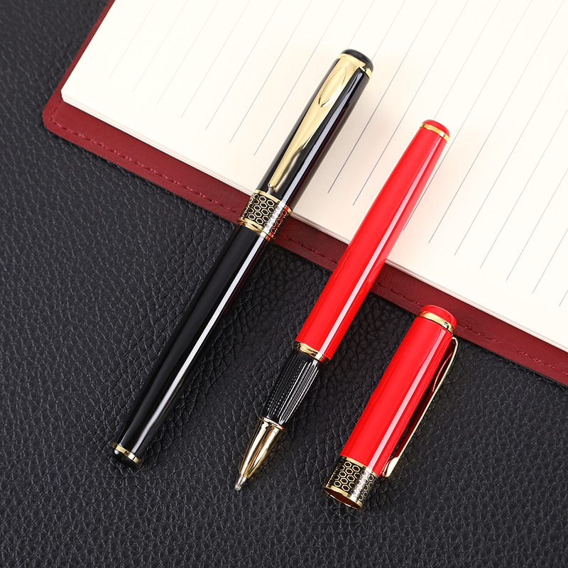 Business Office signature pen customizable logo engraved metal ballpoint pen advertising gift signature pen black gel pen