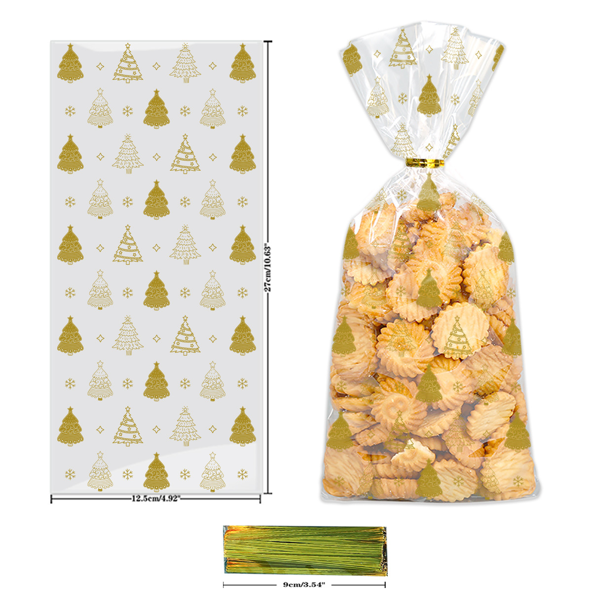 황금 크리스마스 트리;12.5*27cm;OPP